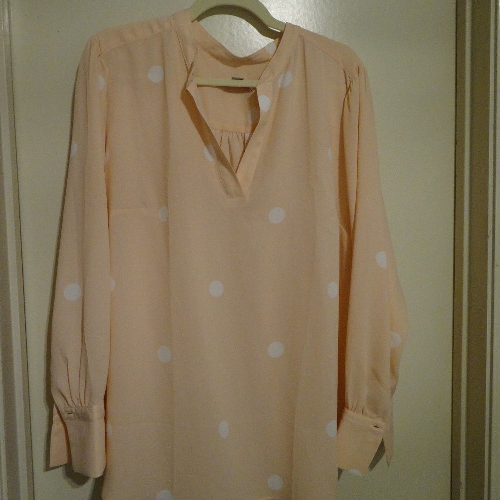 Loft Plus Blush Polka dot blouse